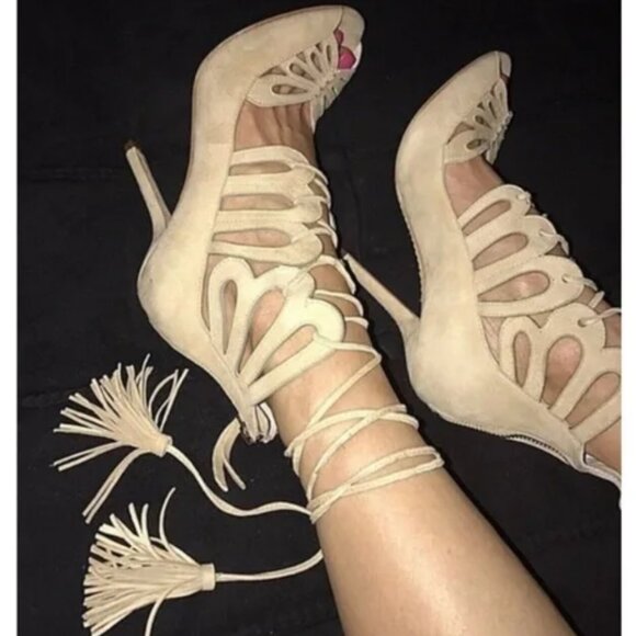 Alice + Olivia Suede Natalie Heels - Picture 1 of 4